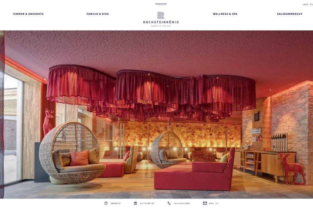 Storytelling auf der Webseite des Familux Resorts Dachsteinkönig. © Familux Dachsteinkönig