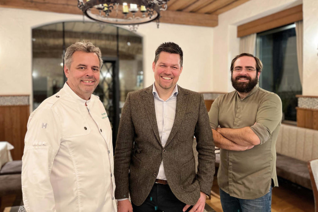 V.l.: Florian-Küchenchef Kurt Mörth, Parkhotel-Eigentümer Philipp Florian und Alexander Posch © Parkhotel Graz
