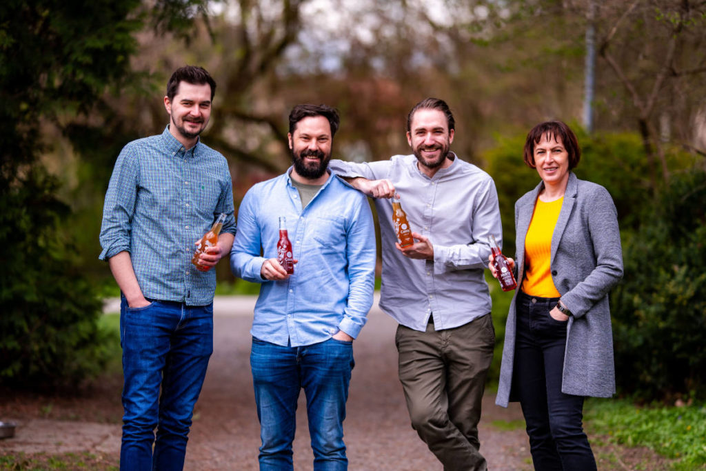 Das Team hinter dem Hard Iced Tea (v. l.): Roman Fuchs, Andreas Bauer, David Prott und Andrea Scharl © Bernhard Schindler