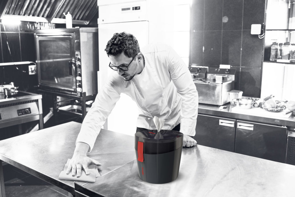 Dank des hohen Hygienecharakters ist der ReachPlus auch in der Gastronomie bedenkenlos einsetzbar. © Kimberly-Clark Professional