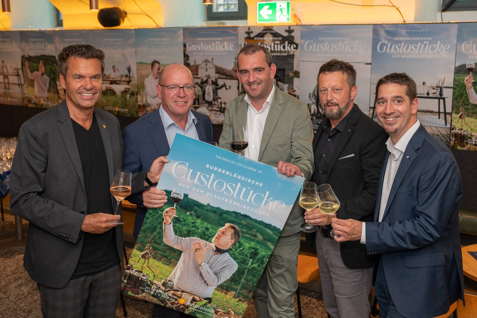 Didi Tunkel, Andreas Liegenfeld, Herbert Oschep, Kurt Kaiser und Christian Zechmeister.© Burgenland Tourismus