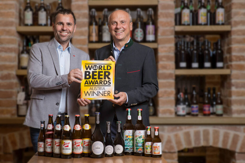 Stiegl-Chefbraumeister Christian Pöpperl und Stiegl-Kreativbraumeister Markus Trinker. © Neumayr / C. Leopold