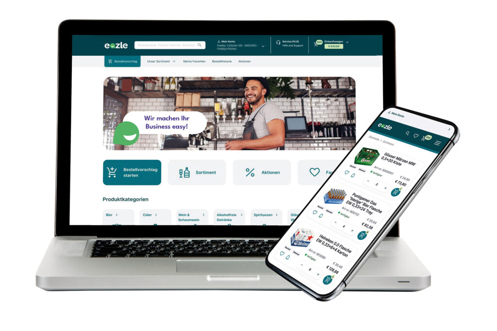 Der B2B-Online-Shop wurde nicht nur einem Relaunch unterzogen, sondern er hat mit »Eazle« auch einen neuen Namen und einen neuen Webauftritt. © Brau Union Österreich