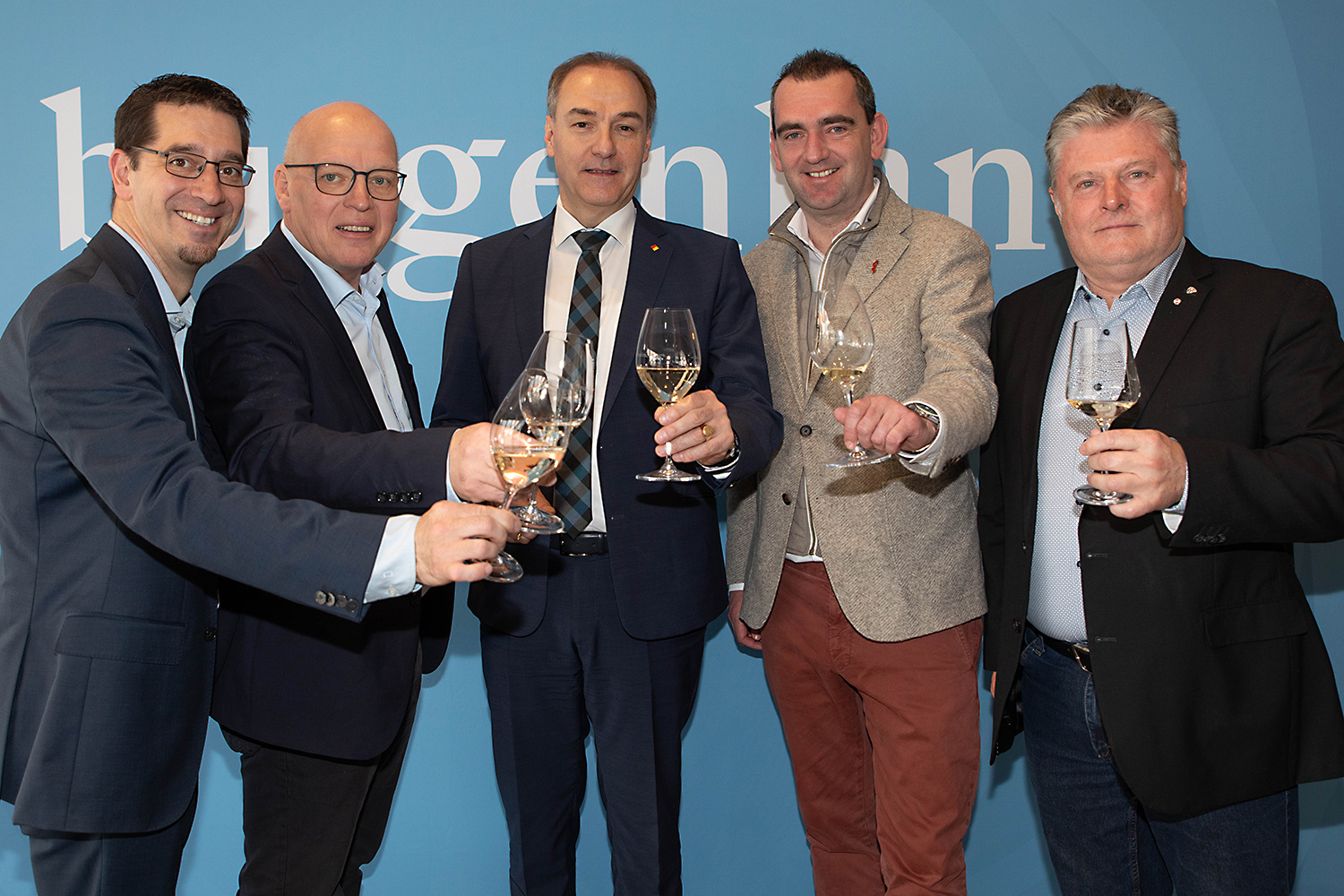 Christian Zechmeister, Andreas Liegenfeld, Leonhard Schneemann, Herbert Oschep und Matthias Siess © Wein Burgenland