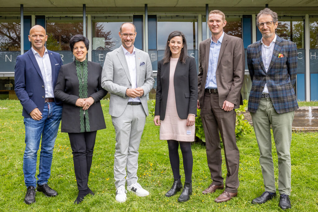Hubert Siller, Karin Seiler, Mario Gerber, Ingrid Schneider, Wolfgang Lamprecht und Franz Tschiderer © Verband der Tiroler Tourismusverbände/Lechner