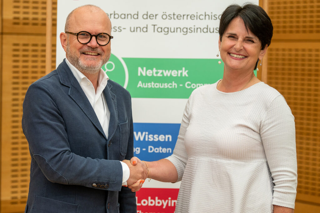 Gerhard Stübe und Renate Androsch-Holzer © Thomas Grundschober/Austrian Convention Bureau/convention-photography.at