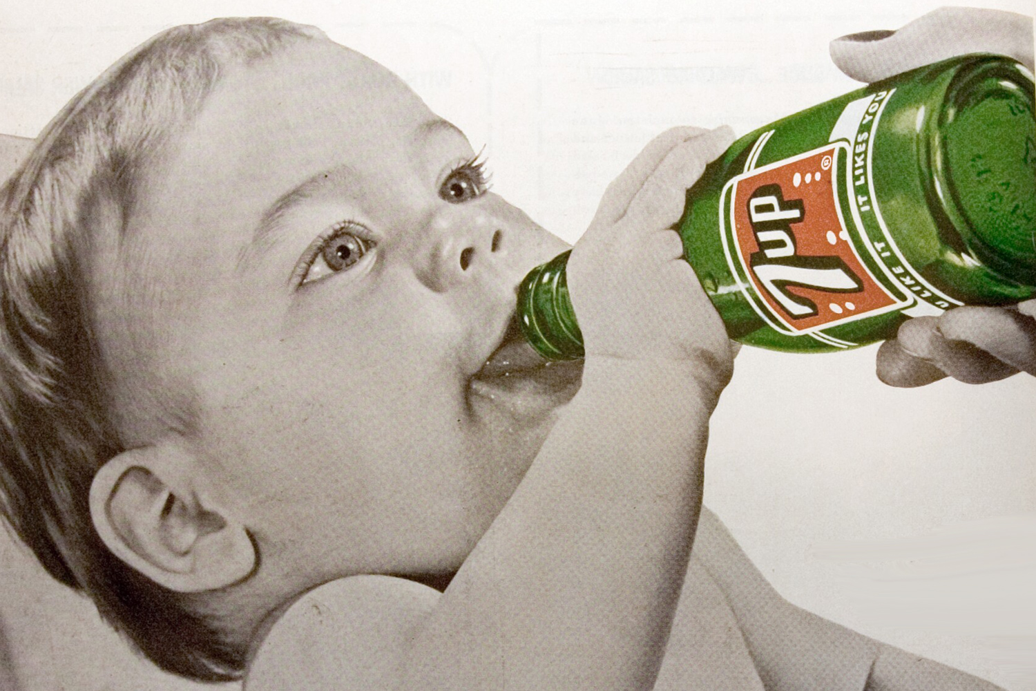 Dieses Baby war das Testimonial einer »7-Up«-Werbung aus den 1950er Jahren. © The Seven Up Company