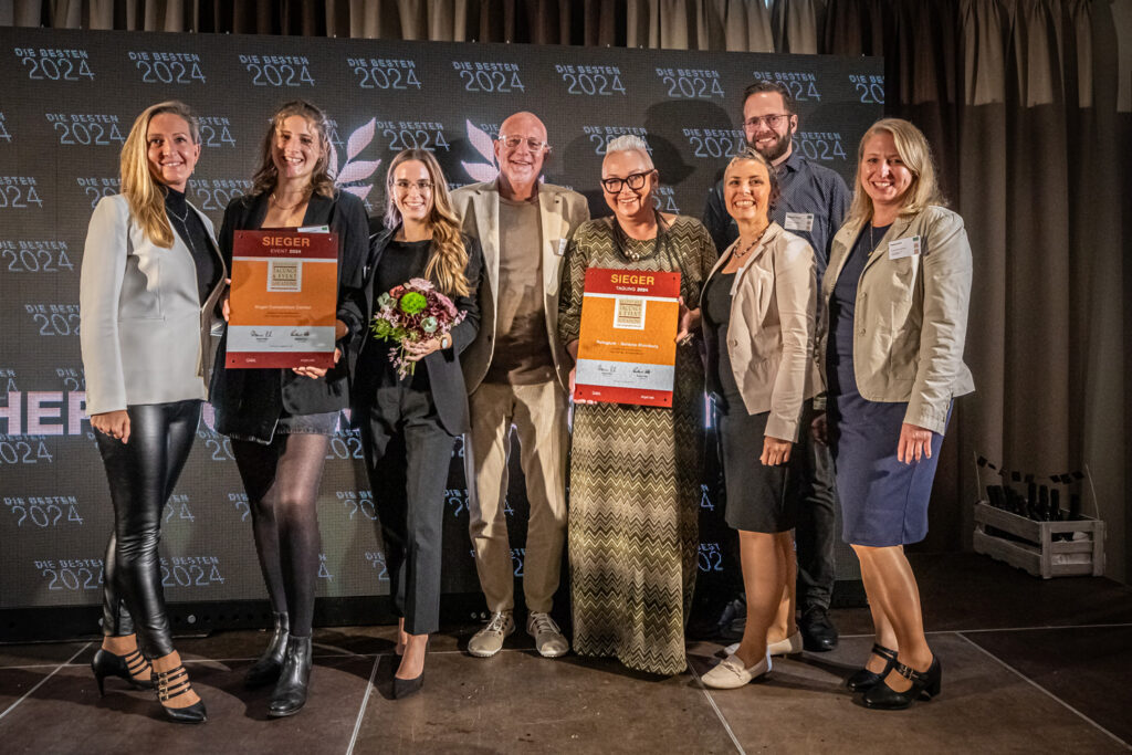 Platz 1 in der Kategorie „Eventlocation“: das Vogel Convention Center (links im Bild). In der Kategorie „Tagungslocation“ gewann das Refugium im Schloss Steinburg © Repecon/Lina Nikelowski